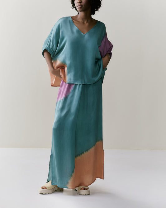 NOUS antwerp CHLOE SKIRT placement ombre sage