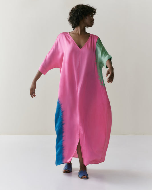 NOUS antwerp LUCIA DRESS placement ombre rose