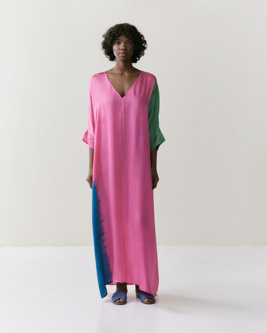 NOUS antwerp LUCIA DRESS placement ombre rose